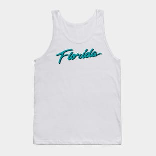 Florida Vice Teal Black Silver Tank Top